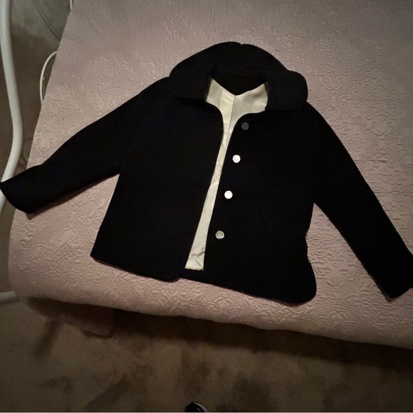 Jack Bloom Wool vintage VTG black dark grey button up blazer collared xs xxs - Picture 4 of 14